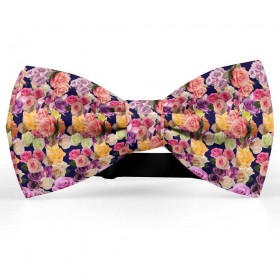 Papion personalizat, model flori, trandafiri multicolori